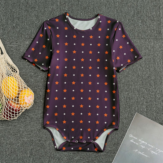 Halloween Stars Pattern Print Men's Bodysuit