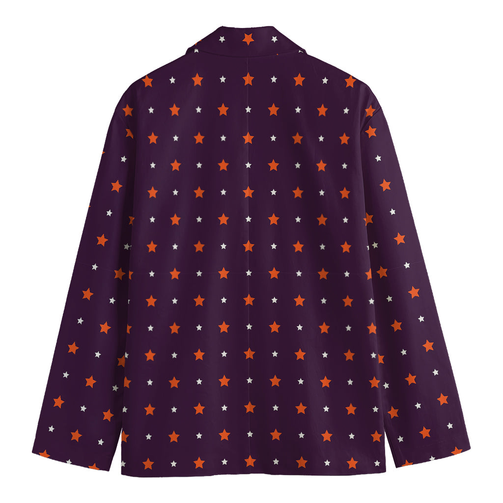 Halloween Stars Pattern Print Men's Cotton Blazer