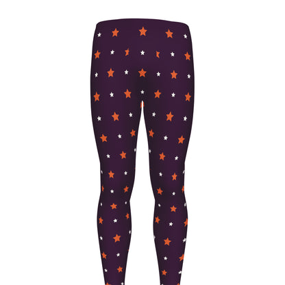 Halloween Stars Pattern Print Men's leggings