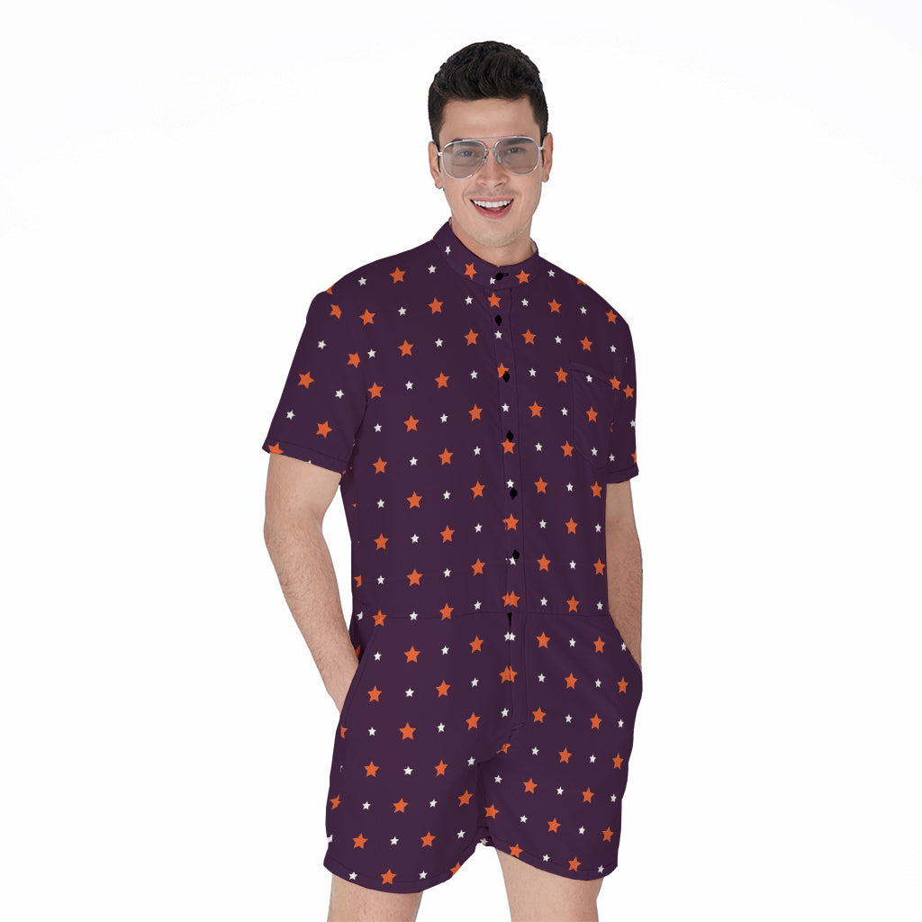 Halloween Stars Pattern Print Men's Rompers