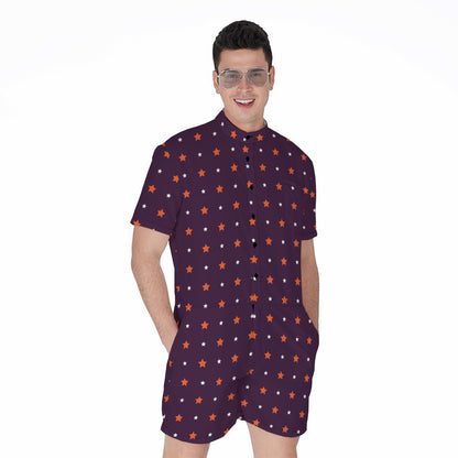 Halloween Stars Pattern Print Men's Rompers