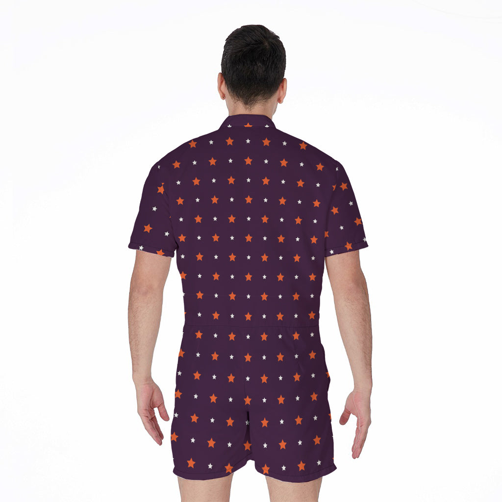 Halloween Stars Pattern Print Men's Rompers