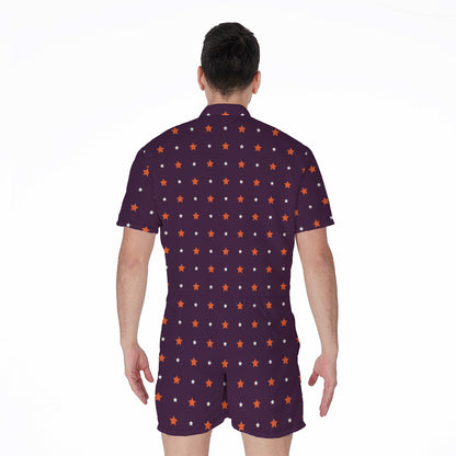 Halloween Stars Pattern Print Men's Rompers