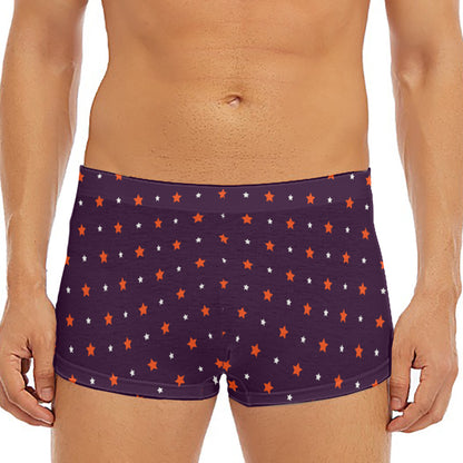 Halloween Stars Pattern Print Men's Short Boxer Briefs
