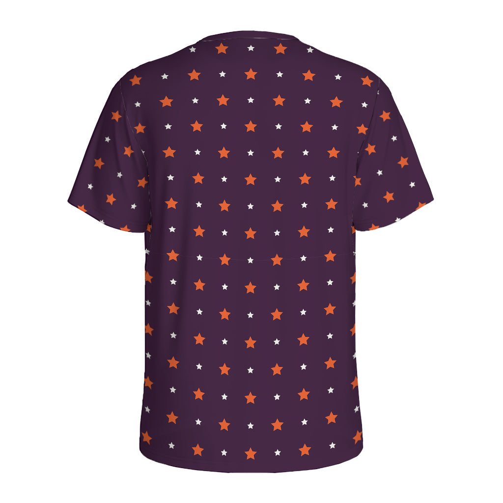 Halloween Stars Pattern Print Men's Sports T-Shirt