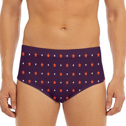 Halloween Stars Pattern Print Men's Triangle Swim Briefs