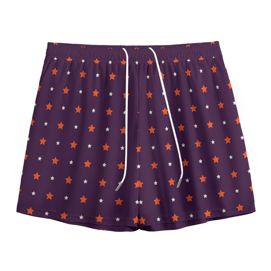 Halloween Stars Pattern Print Mesh Shorts