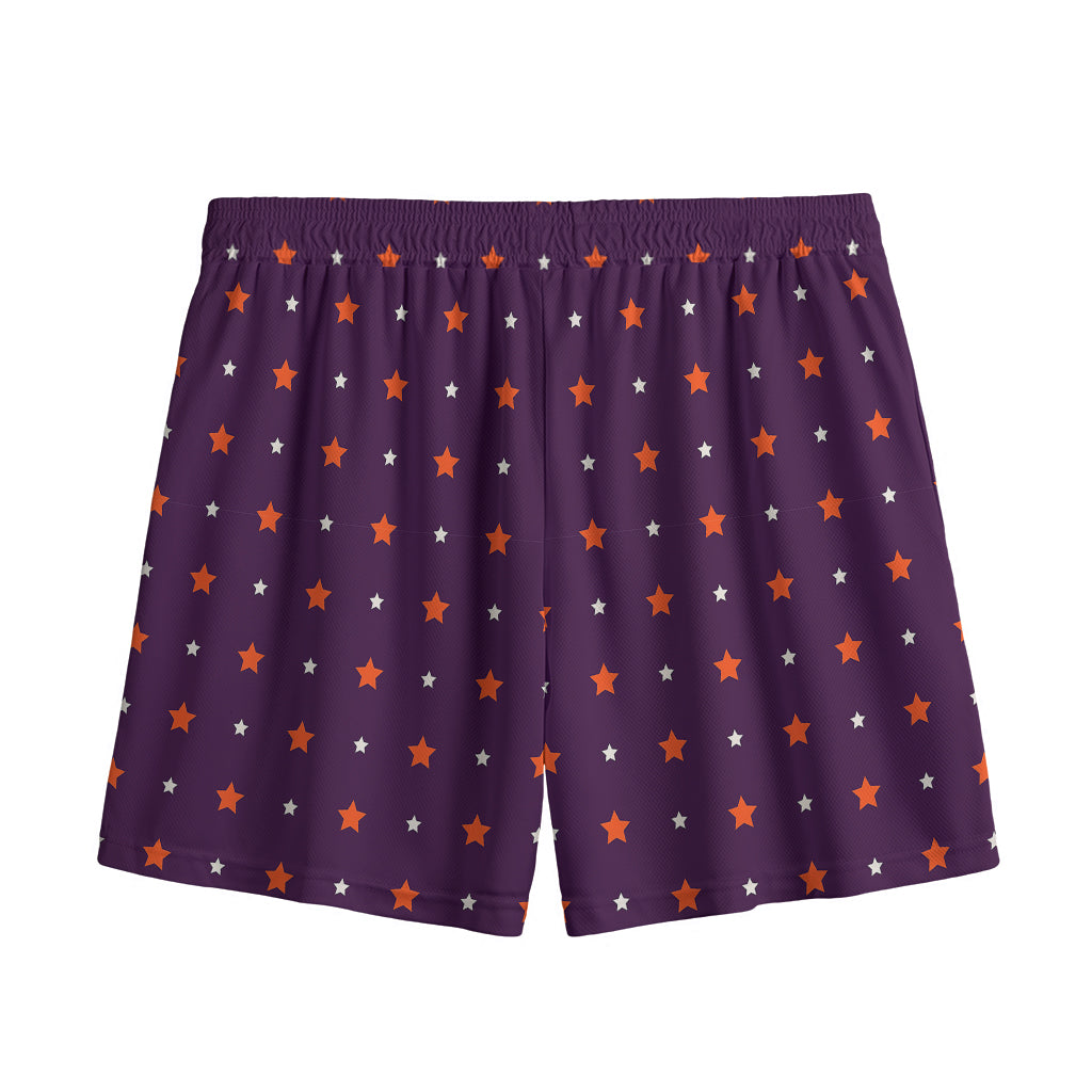 Halloween Stars Pattern Print Mesh Shorts