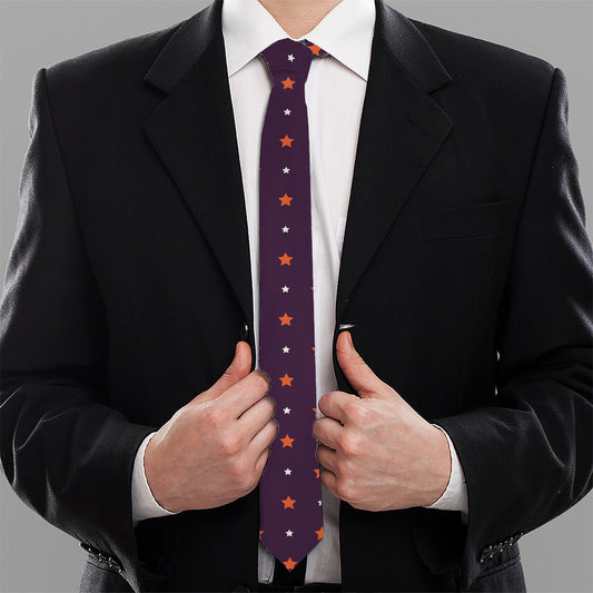 Halloween Stars Pattern Print Necktie
