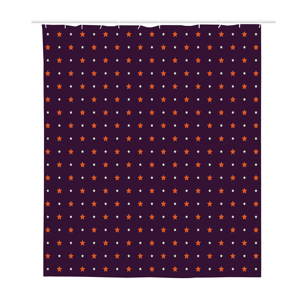 Halloween Stars Pattern Print Polyester Shower Curtain