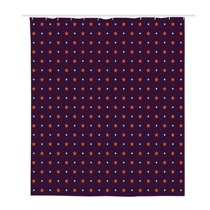 Halloween Stars Pattern Print Polyester Shower Curtain