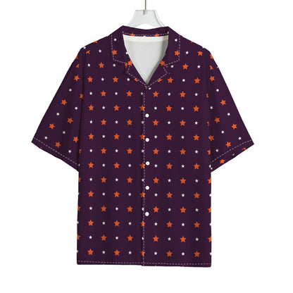 Halloween Stars Pattern Print Rayon Hawaiian Shirt