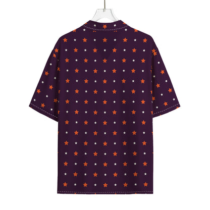 Halloween Stars Pattern Print Rayon Hawaiian Shirt