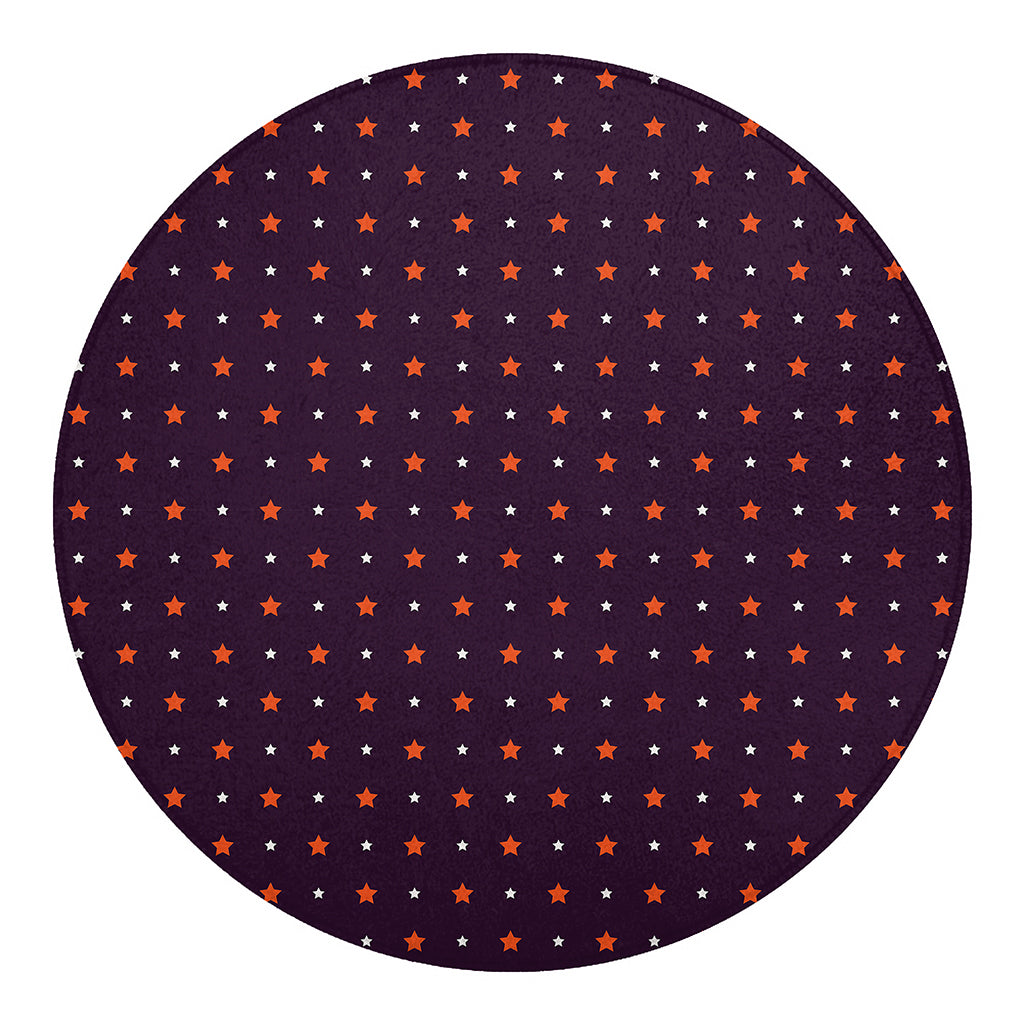 Halloween Stars Pattern Print Round Blanket