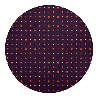 Halloween Stars Pattern Print Round Blanket