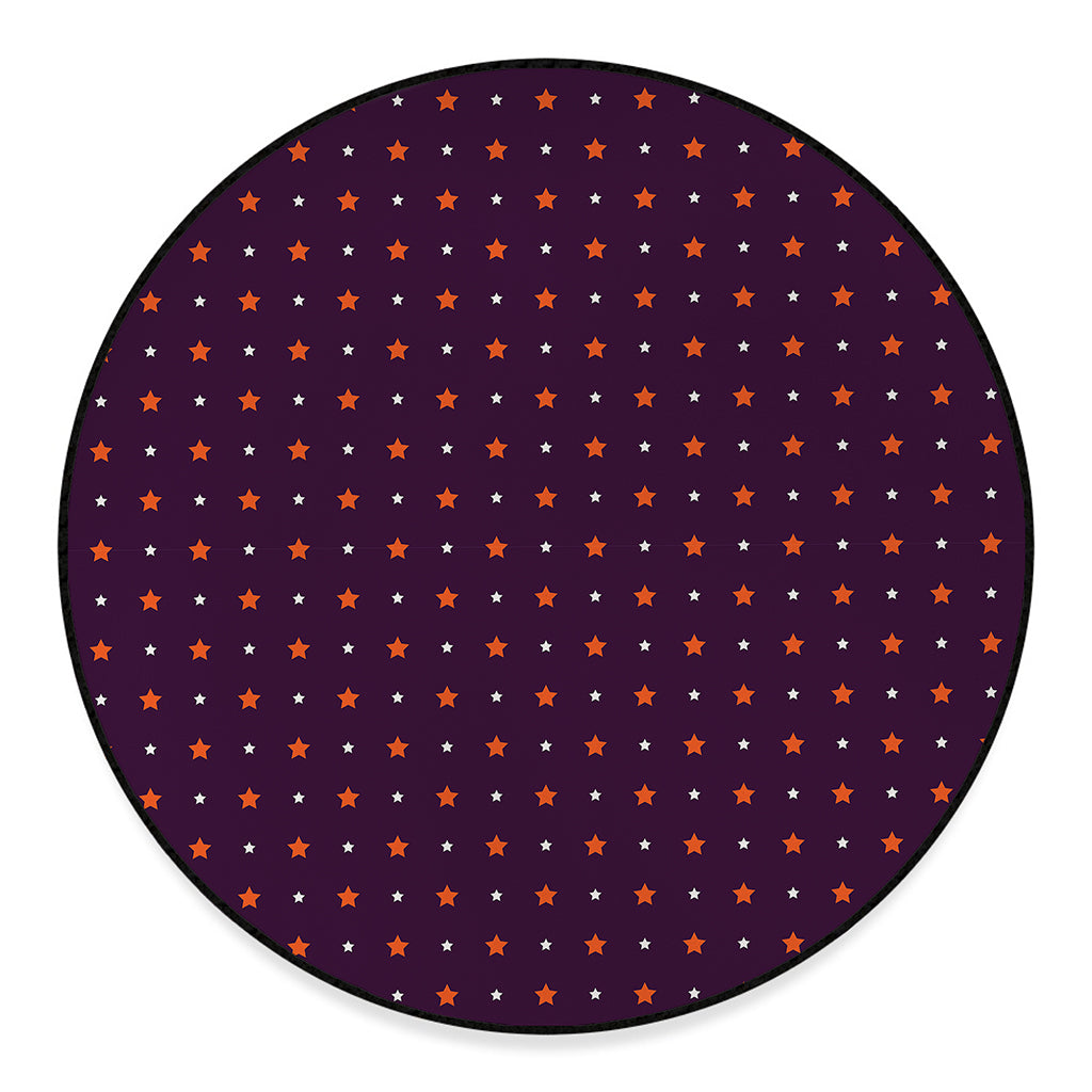 Halloween Stars Pattern Print Round Floor Mat