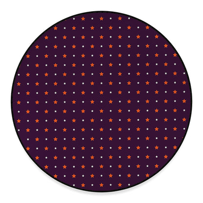 Halloween Stars Pattern Print Round Floor Mat