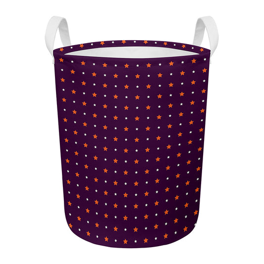 Halloween Stars Pattern Print Round Laundry Basket