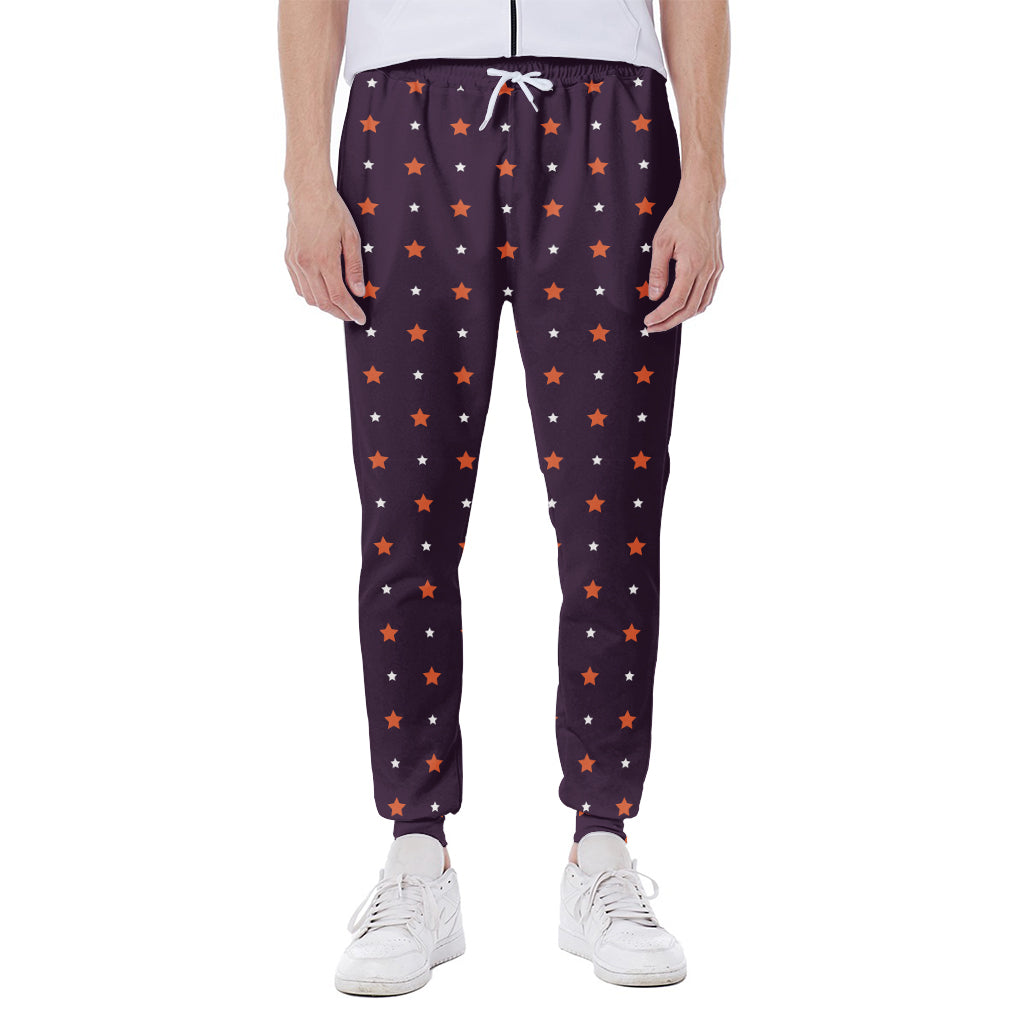 Halloween Stars Pattern Print Scuba Joggers
