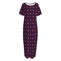 Halloween Stars Pattern Print Short Sleeve Long Nightdress