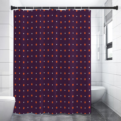 Halloween Stars Pattern Print Shower Curtain