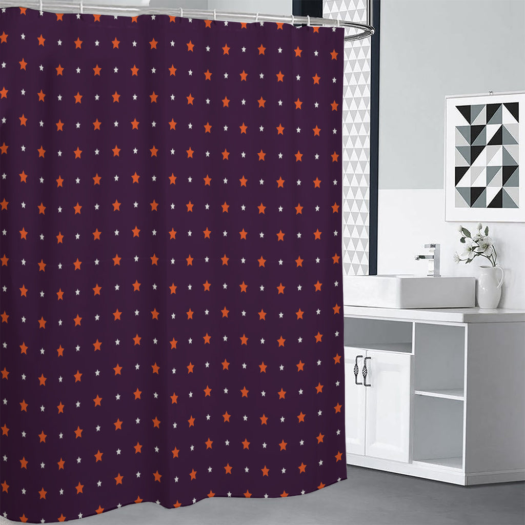 Halloween Stars Pattern Print Shower Curtain