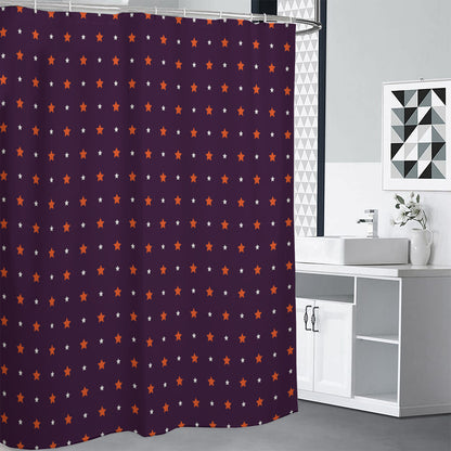 Halloween Stars Pattern Print Shower Curtain