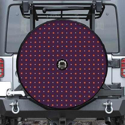 Halloween Stars Pattern Print Tire Cover With Camera Hole