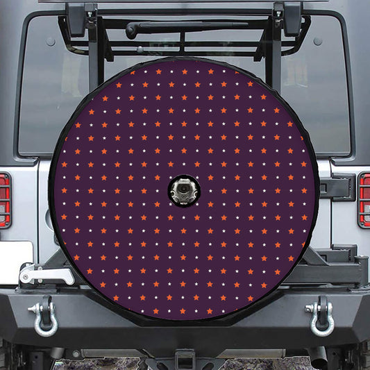 Halloween Stars Pattern Print Tire Cover With Camera Hole