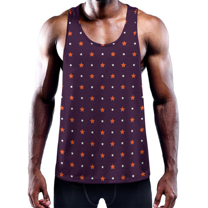 Halloween Stars Pattern Print Training Tank Top