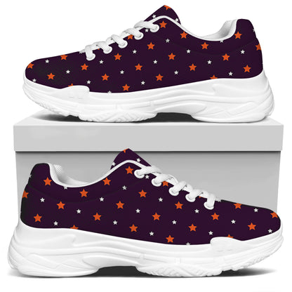 Halloween Stars Pattern Print White Chunky Shoes