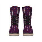 Halloween Stars Pattern Print Winter Boots