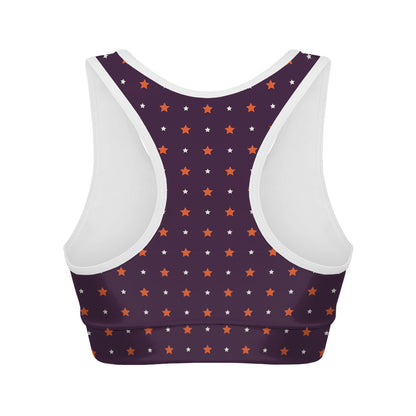 Halloween Stars Pattern Print Women's Sports Bra