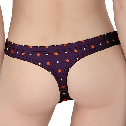 Halloween Stars Pattern Print Women's Thong