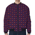 Halloween Stars Pattern Print Zip Sleeve Bomber Jacket