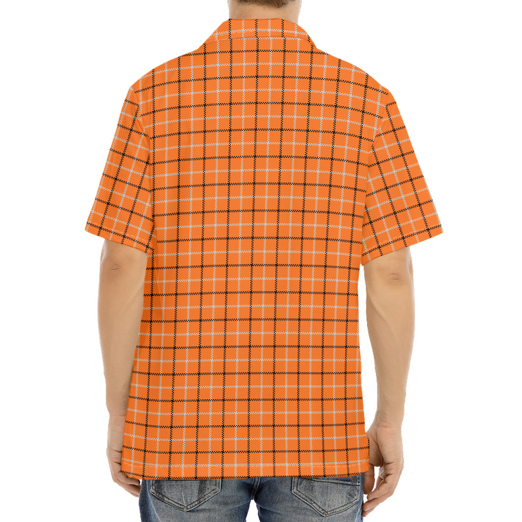 Halloween Tattersall Pattern Print Aloha Shirt