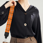 Halloween Tattersall Pattern Print Bag Strap