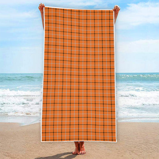 Halloween Tattersall Pattern Print Beach Towel