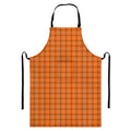 Halloween Tattersall Pattern Print Bib Apron With Pocket
