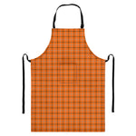 Halloween Tattersall Pattern Print Bib Apron With Pocket