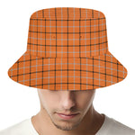 Halloween Tattersall Pattern Print Bucket Hat
