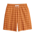 Halloween Tattersall Pattern Print Cotton Shorts