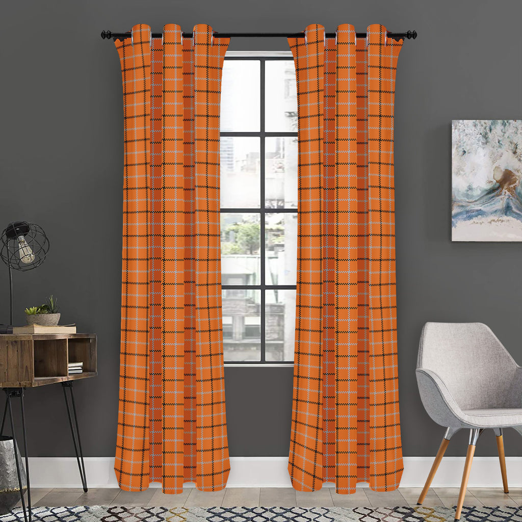 Halloween Tattersall Pattern Print Curtain