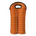 Halloween Tattersall Pattern Print Double Neoprene Wine Tote