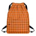 Halloween Tattersall Pattern Print Drawstring Backpack