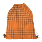 Halloween Tattersall Pattern Print Drawstring Bag