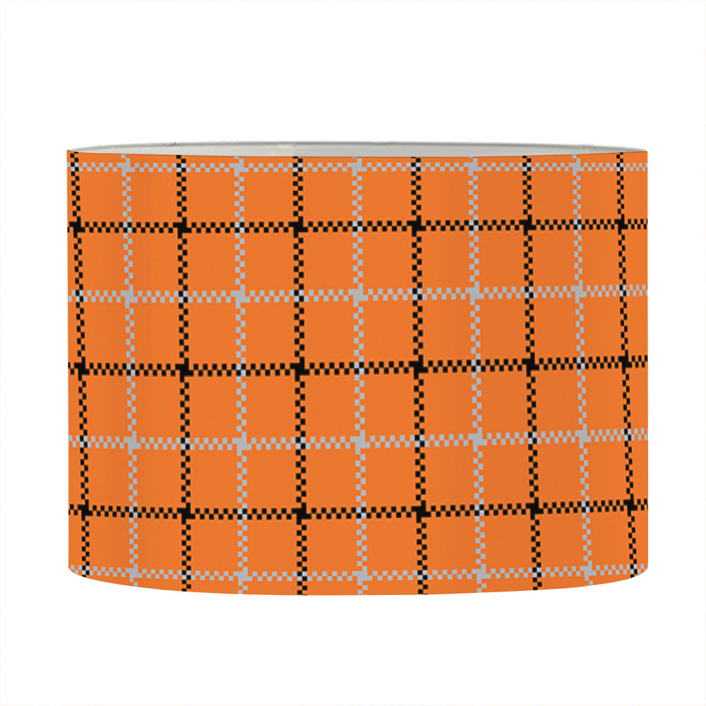 Halloween Tattersall Pattern Print Drum Lamp Shade