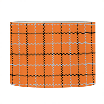 Halloween Tattersall Pattern Print Drum Lamp Shade