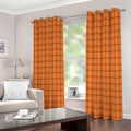 Halloween Tattersall Pattern Print Extra Wide Grommet Curtains