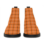 Halloween Tattersall Pattern Print Flat Ankle Boots